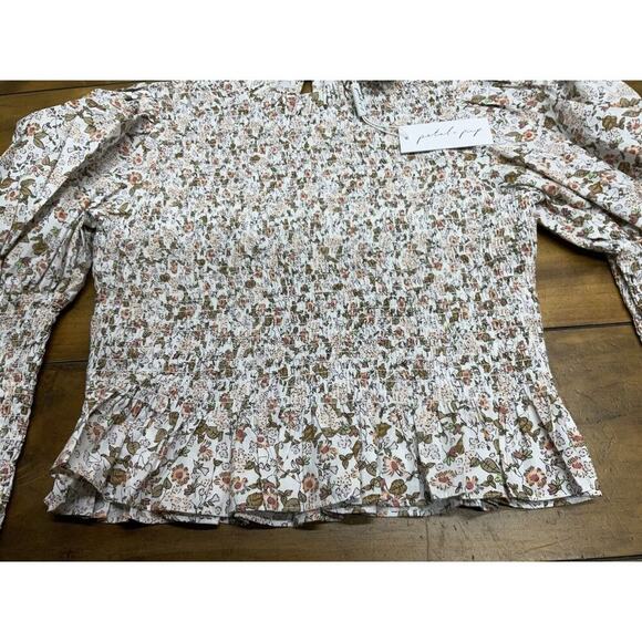 NWT Petal & Pup Long Sleeve Novah Cropped Floral Top Size Large - Picture 5 of 13